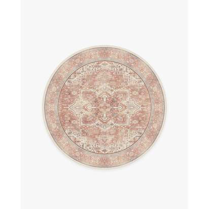 Kamran Rose Flatwoven Rug - 185 Round cm - Rug + Pad System