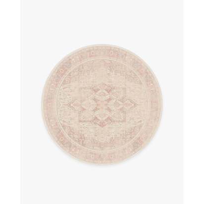 Kamran Soft Pink Flatwoven Rug - 185 Round cm - Rug + Pad System