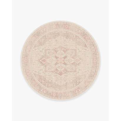 Kamran Soft Pink Flatwoven Rug - 245 Round cm - Rug + Pad System