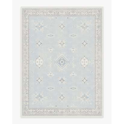 Verena Soft Blue Flatwoven Rug - 275 x 365 cm - Rug + Pad System