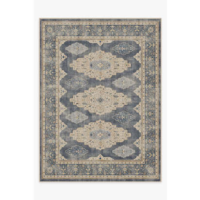 Maxine Dusk Blue Flatwoven Rug - 275 x 365 cm - Rug + Pad System