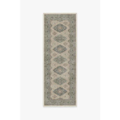 Maxine Natural Sage Flatwoven Rug - 75 x 215 cm - Rug + Pad System