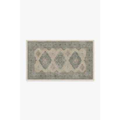 Maxine Natural Sage Flatwoven Rug - 90 x 150 cm - Rug + Pad System