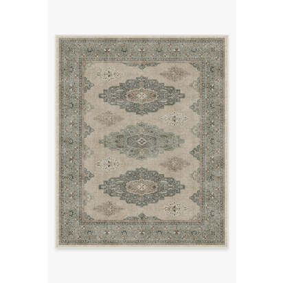 Maxine Natural Sage Flatwoven Rug - 245 x 305 cm - Rug + Pad System
