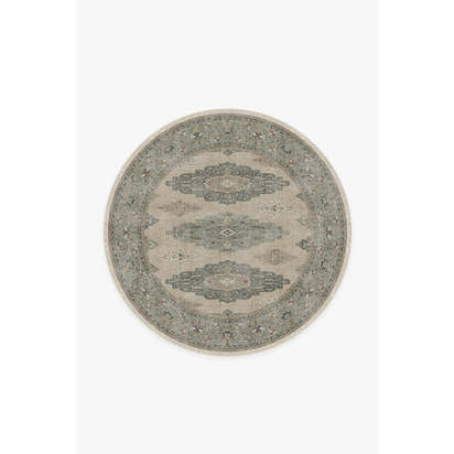 Maxine Natural Sage Flatwoven Rug - 185 Round cm - Rug + Pad System