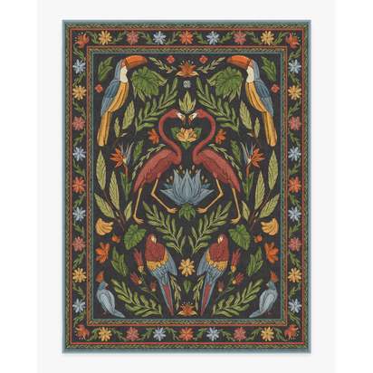 Birds Of A Feather Flatwoven Rug by Iris Apfel - 275 x 365 cm - Rug + Pad System