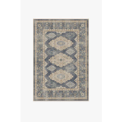 Maxine Dusk Blue Flatwoven Rug - 120 x 185 cm - Rug + Pad System