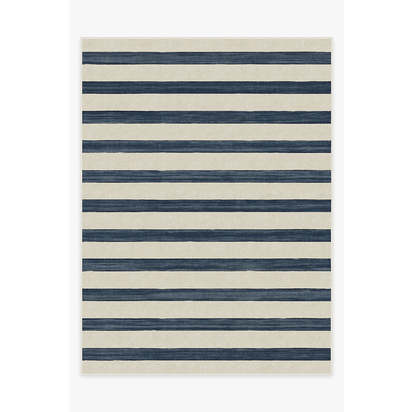 Sumi Sailor Stripe Navy Flatwoven Rug - 275 x 365 cm - Rug + Pad System