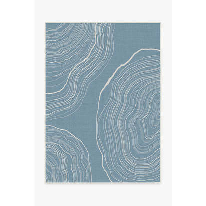Kalder Slate Blue Outdoor Rug - 150 x 215 cm - Rug + Pad System