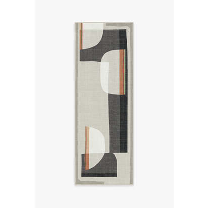 Olena Charcoal Outdoor Rug - 75 x 215 cm - Rug + Pad System