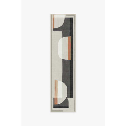 Olena Charcoal Outdoor Rug - 75 x 305 cm - Rug + Pad System