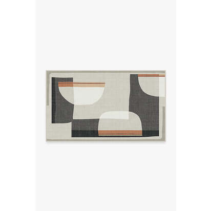 Olena Charcoal Outdoor Rug - 90 x 150 cm - Rug + Pad System
