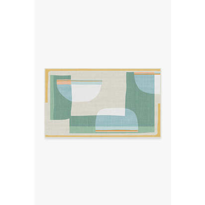 Olena Jade Outdoor Rug - 90 x 150 cm - Rug + Pad System