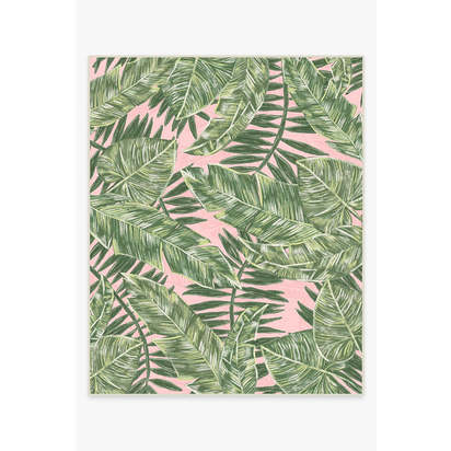 Filifera Palm Pink Outdoor Rug - 245 x 305 cm - Rug + Pad System