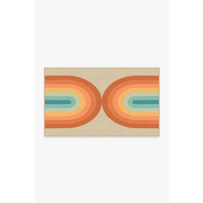 Absida Multicolour Outdoor Rug - 90 x 150 cm - Rug + Pad System