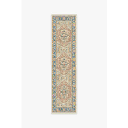 Kamran Sunset Orange Outdoor Rug - 75 x 305 cm - Rug + Pad System