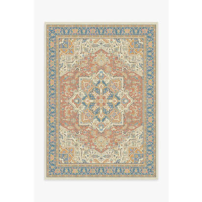 Kamran Sunset Orange Outdoor Rug - 150 x 215 cm - Rug + Pad System