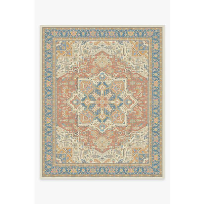 Kamran Sunset Orange Outdoor Rug - 245 x 305 cm - Rug + Pad System