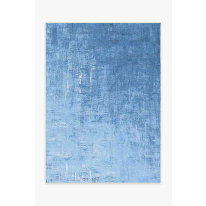 Impasto Sky Blue Outdoor Rug - 150 x 215 cm - Rug + Pad System