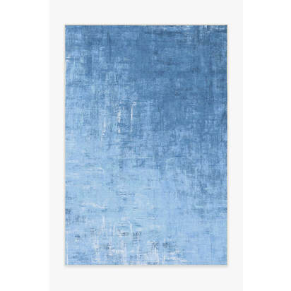 Impasto Sky Blue Outdoor Rug - 185 x 275 cm - Rug + Pad System