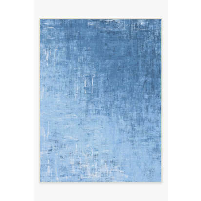 Impasto Sky Blue Outdoor Rug - 275 x 365 cm - Rug + Pad System