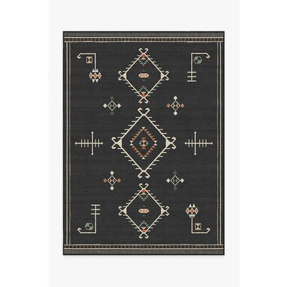 Damali Black Multicolour Outdoor Rug - 150 x 215 cm - Rug + Pad System