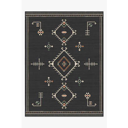 Damali Black Multicolour Outdoor Rug - 275 x 365 cm - Rug + Pad System
