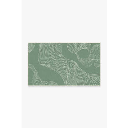 Sana Laurel Green Outdoor Rug - 90 x 150 cm - Rug + Pad System