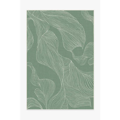 Sana Laurel Green Outdoor Rug - 185 x 275 cm - Rug + Pad System