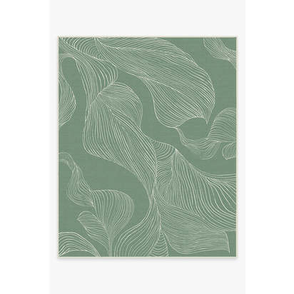 Sana Laurel Green Outdoor Rug - 245 x 305 cm - Rug + Pad System