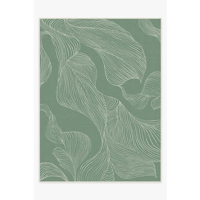 Sana Laurel Green Outdoor Rug - 275 x 365 cm - Rug + Pad System