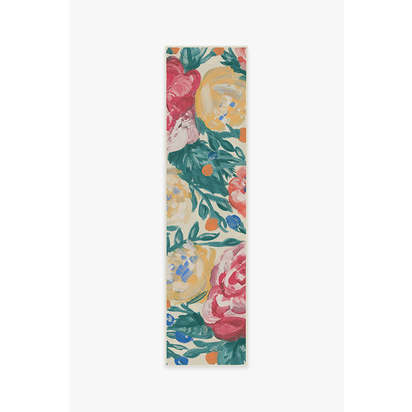 Camellia Multicolour Outdoor Rug - 75 x 305 cm - Rug + Pad System