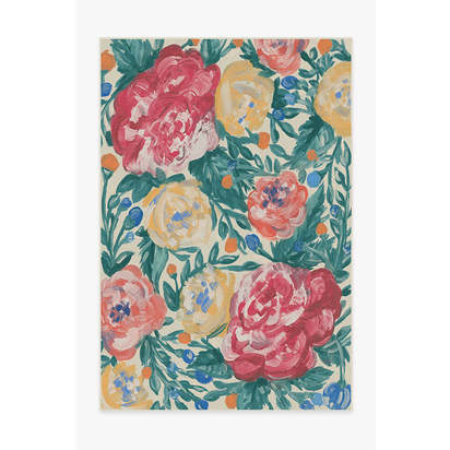 Camellia Multicolour Outdoor Rug - 185 x 275 cm - Rug + Pad System