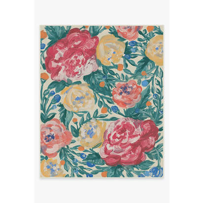 Camellia Multicolour Outdoor Rug - 245 x 305 cm - Rug + Pad System
