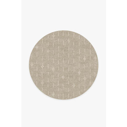 Alina Light Stone Flatwoven Rug - 185 Round cm - Rug + Pad System