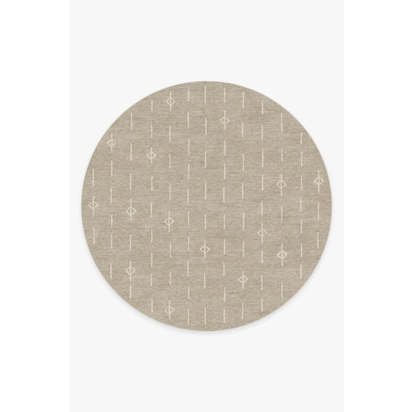 Alina Light Stone Flatwoven Rug - 245 Round cm - Rug + Pad System