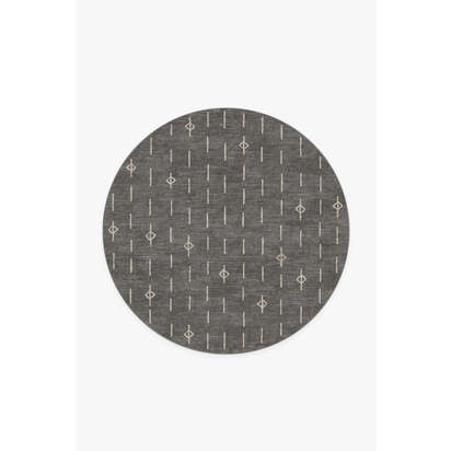Alina Grey Flatwoven Rug - 185 Round cm - Rug + Pad System