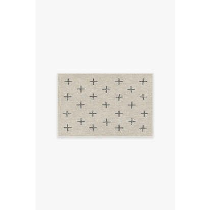 Crosby Birch & Charcoal Flatwoven Rug - 60 x 90 cm - Rug + Pad System