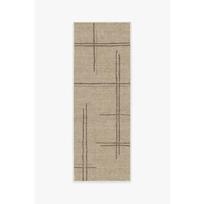 Stellan Latte Brown Flatwoven Rug - 75 x 215 cm - Rug + Pad System