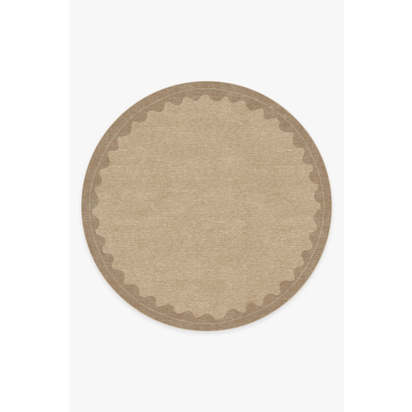 Orla Tan Flatwoven Rug - 245 Round cm - Rug + Pad System