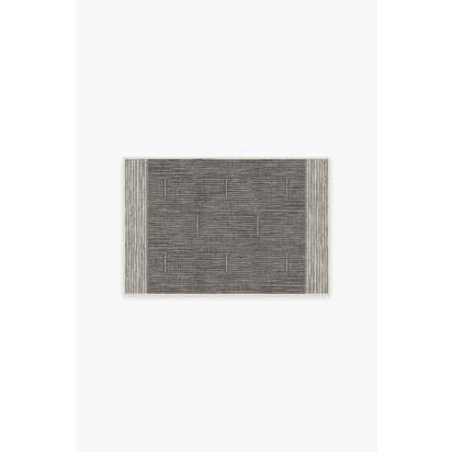 Solvi Charcoal Flatwoven Rug - 60 x 90 cm - Rug + Pad System