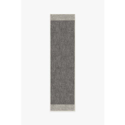 Solvi Charcoal Flatwoven Rug - 75 x 305 cm - Rug + Pad System
