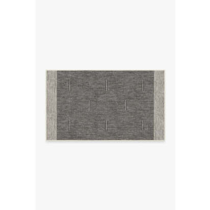 Solvi Charcoal Flatwoven Rug - 90 x 150 cm - Rug + Pad System