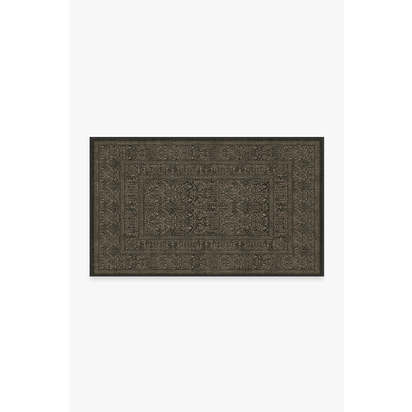 Bluebell Soft Black Flatwoven Rug by Morris & Co. - 90 x 150 cm - Rug + Pad System