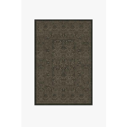 Bluebell Soft Black Flatwoven Rug by Morris & Co. - 120 x 185 cm - Rug + Pad System