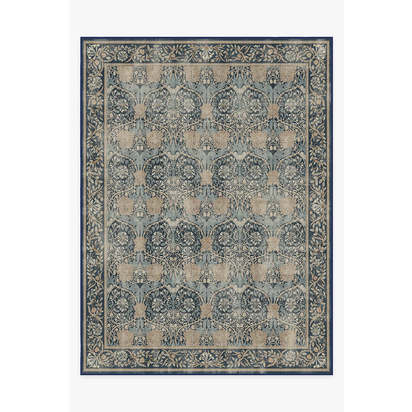 Honeysuckle & Tulip Indigo Flatwoven Rug by Morris & Co. - 275 x 365 cm - Rug + Pad System