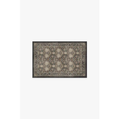 Honeysuckle & Tulip Dark Wood Flatwoven Rug by Morris & Co. - 60 x 90 cm - Rug + Pad System