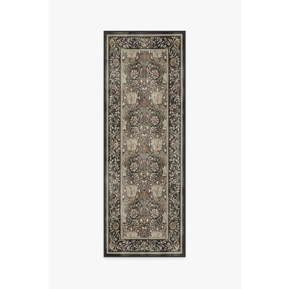 Honeysuckle & Tulip Dark Wood Flatwoven Rug by Morris & Co. - 75 x 215 cm - Rug + Pad System