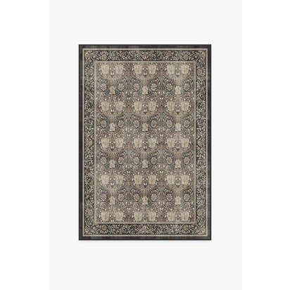 Honeysuckle & Tulip Dark Wood Flatwoven Rug by Morris & Co. - 120 x 185 cm - Rug + Pad System