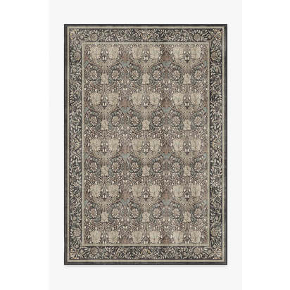 Honeysuckle & Tulip Dark Wood Flatwoven Rug by Morris & Co. - 185 x 275 cm - Rug + Pad System